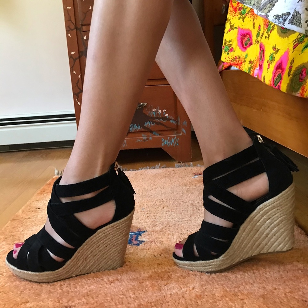 Suede Black Espadrilles